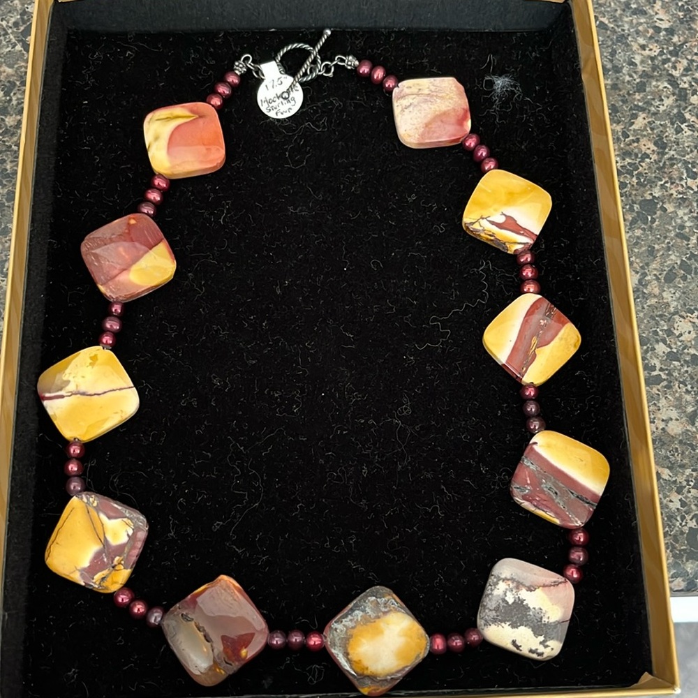 NWOT custom Mookaite & Pearl Necklace